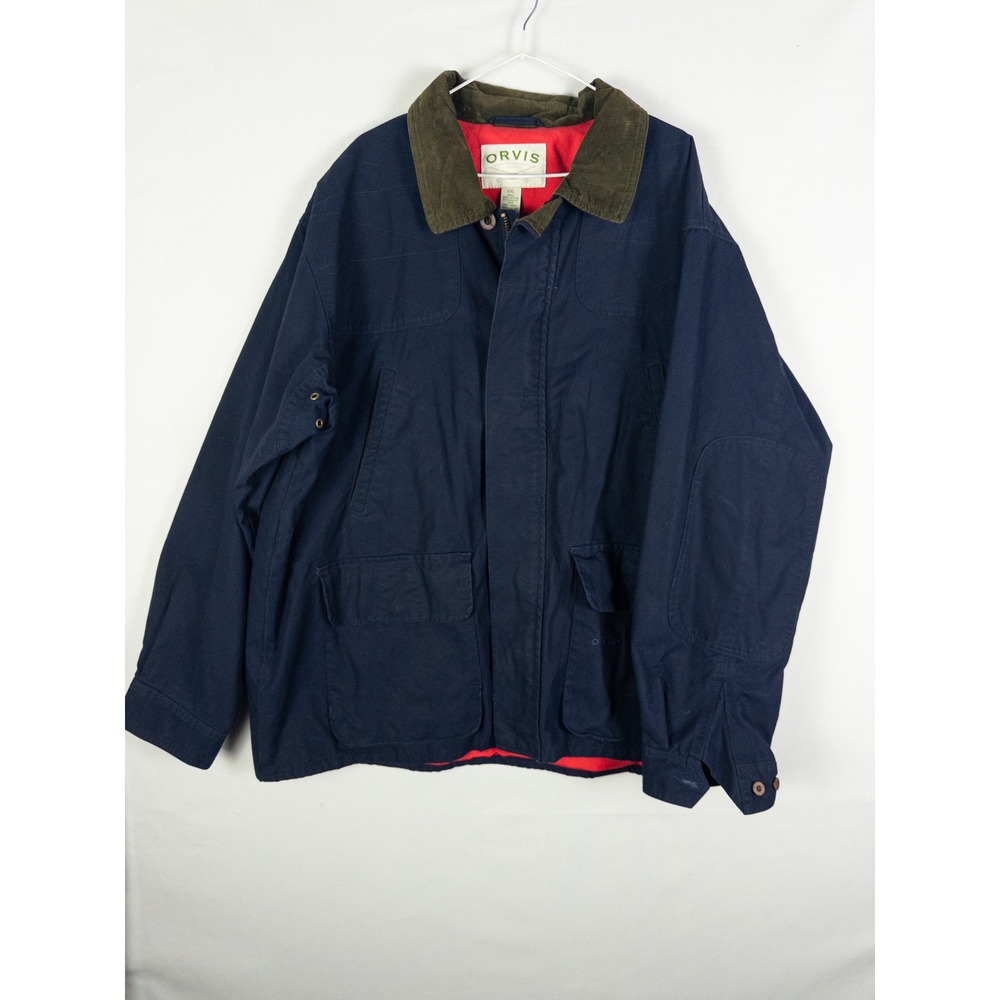 Orvis Sporting Traditions Field Jacket Mens XXL Navy Cotton Corduroy Collar Heri